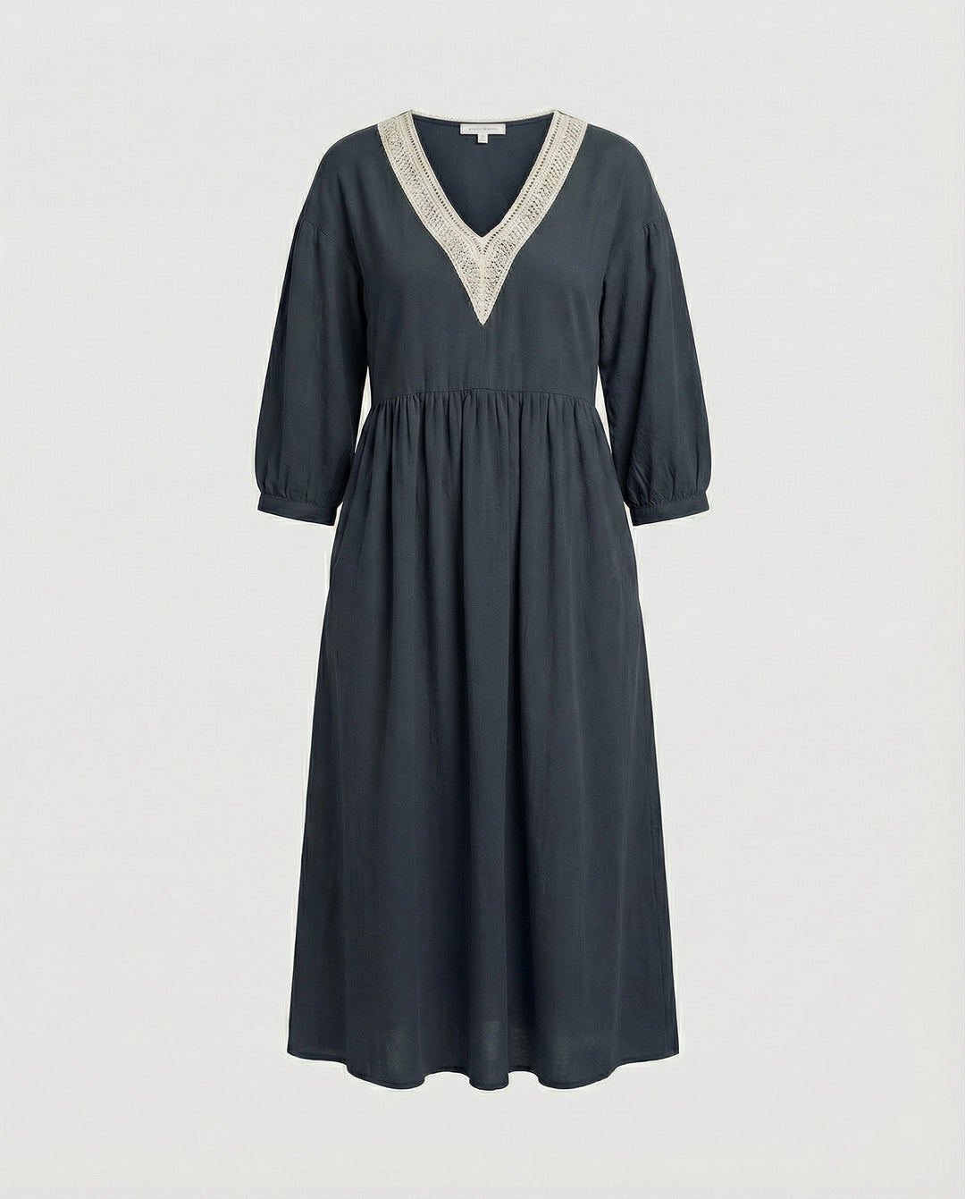 Damen Midikleid Boho Baumwolle Leinen