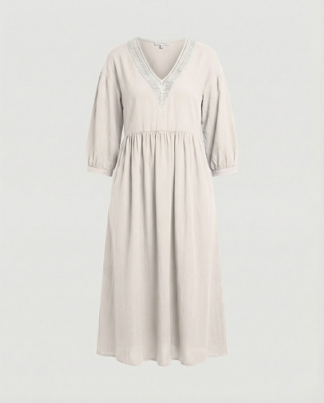 Damen Midikleid Boho Baumwolle Leinen