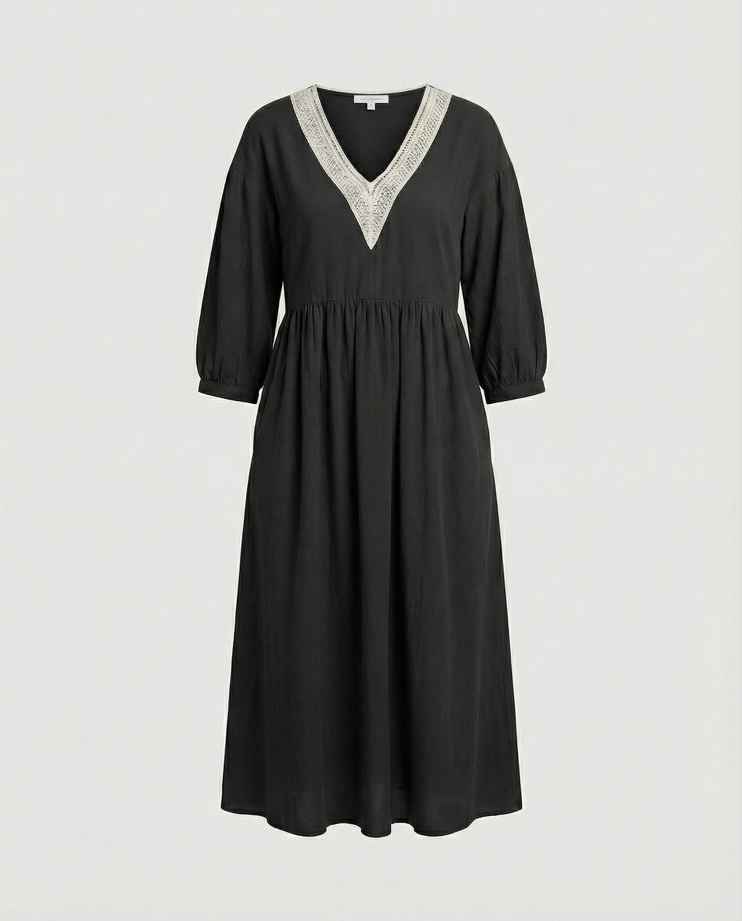 Damen Midikleid Boho Baumwolle Leinen