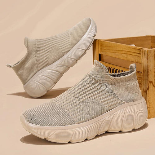 Damen Sneaker mit elastischem Strickdesign und innovativer Dämpfungstechnologie R&B