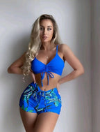 Damen Bikiniset mit süßem Knoten-Design und lässigen Shorts R&B