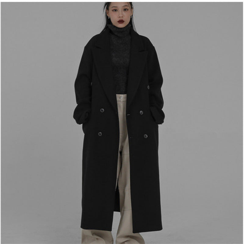R&B | eine makellose essentielle schwarze Trenchcoat - klassische gerade Trenchcoat für Damen
