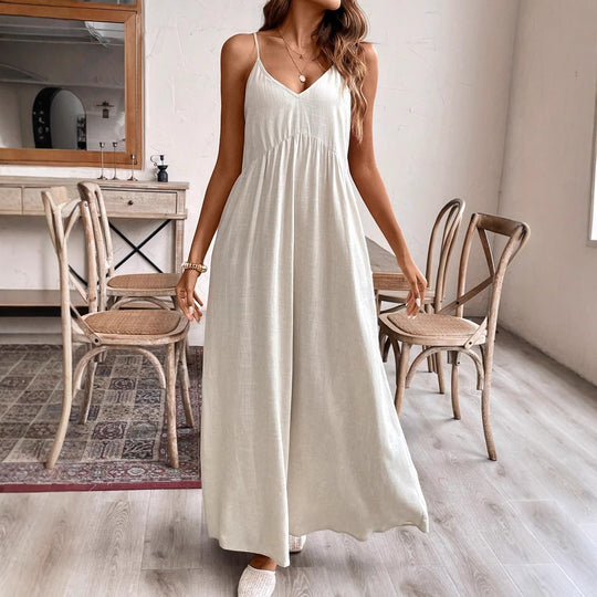 Damen Maxikleid mit Spaghetti-Trägern und lockerer Silhouette R&B