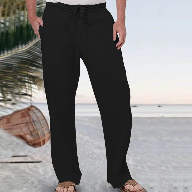 Herren nan weiche Loungehose aus Baumwolljersey mit elastischem Tunnelzugbund und seitlichen Eingrifftaschen R&B