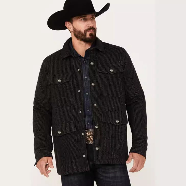 Herren strapazierfähige Baumwolljacke im rustikalen Look mit praktischen Klappentaschen R&B