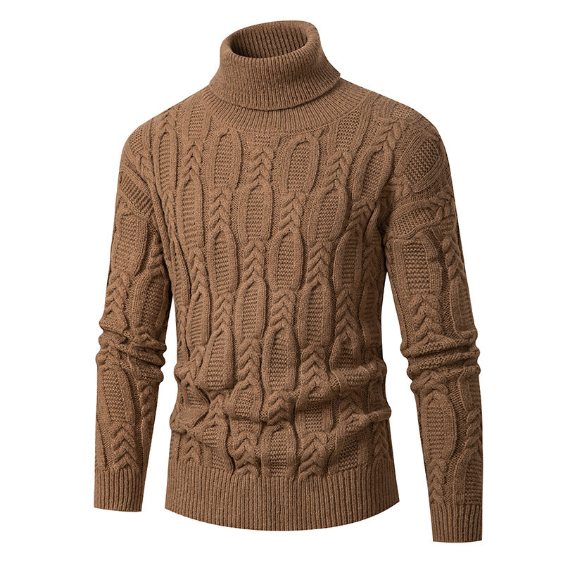 Herren Hochwertiger Rollkragenpullover mit Strukturmuster R&B
