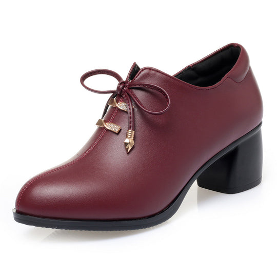 Damen Elegante Schnürstiefeletten mit dekorativen Schmuckdetails und komfortablem Blockabsatz R&B