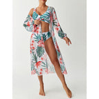 Damen Bikiniset mit farbenfrohem Design und transparenter Strandumhüllung R&B