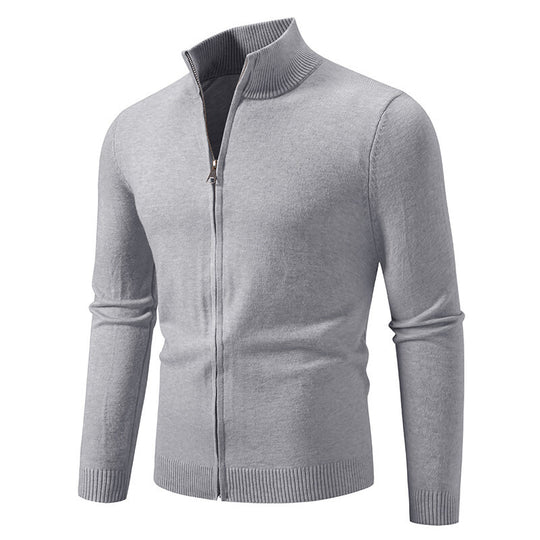 Herren modischer Strickpullover mit hohem Kragen und Reißverschluss R&B