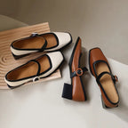Damen klassische Chunky Heels R&B