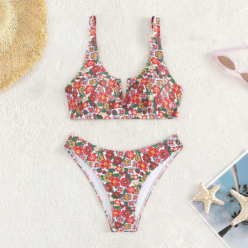 Damen Floral Design Bikini R&B