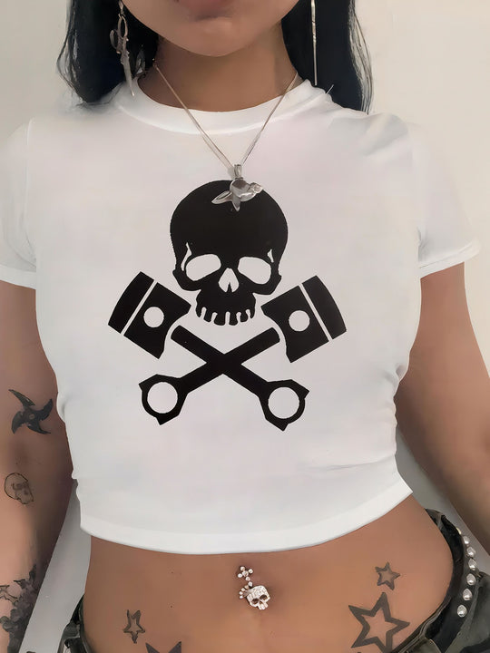 Damen cropped T-Shirt mit exklusivem Pferdemotiv und figurbetontem Schnitt R&B