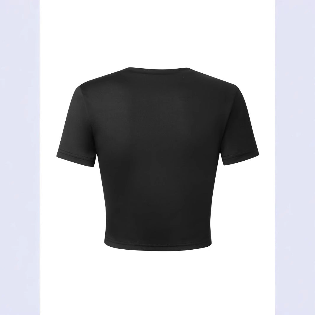 Damen Crop-T-Shirt mit motivierendem Schriftzug R&B