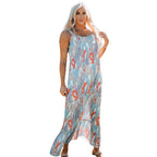 Damen Maxikleid mit blumenverziertem Design und schwingendem Schnitt R&B