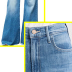 Damen Weite Schlagjeans mit fransigem Saum