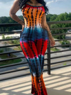Damen Bodycon Jumpsuit mit grafischem Farbverlauf R&B