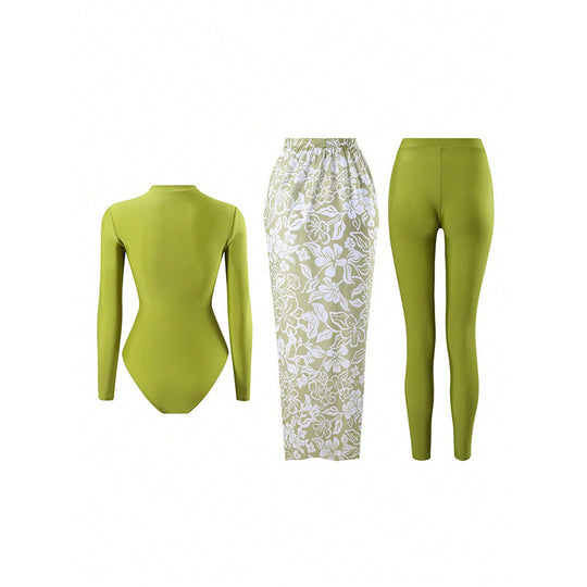 Damen Sportlicher Badeanzug mit eleganter Wickeloptik R&B