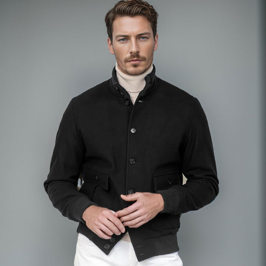 Herren modische Wolljacke mit warmem Innenfutter R&B