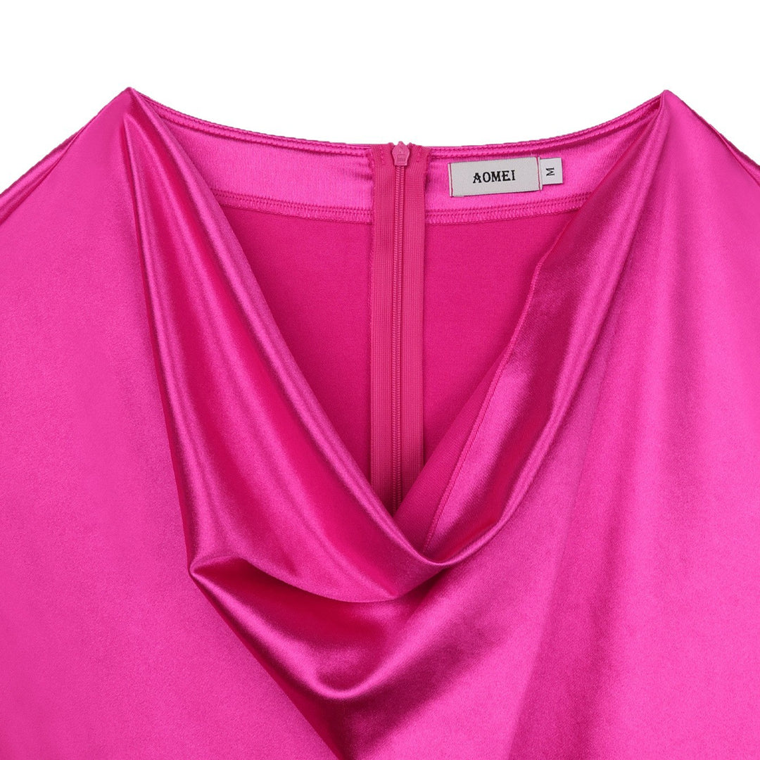 Damen schimmerndes Fransen Kleid mit eleganter Drapierung R&B