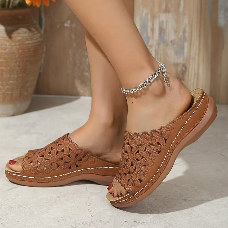 Damen dekorative Clogs mit modischem Lochmuster R&B