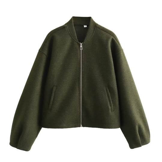 Damen lässige Steppjacke mit modernem Reißverschluss und praktischen Taschen R&B
