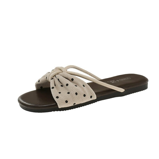Damen modische Badeslipper mit dekorativer Schleifenapplikation R&B