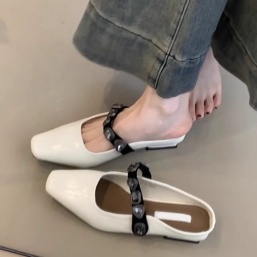 Damen Slingback-Ballerinas mit stilvoller Glitzerverzierung und komfortabler Sohle