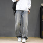 Herren Weitgeschnittene Jeanshose mit elastischem Bund und modernem Design