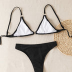Damen Triangel-Bikini mit feinem Ripp-Design und verstellbaren Trägern R&B