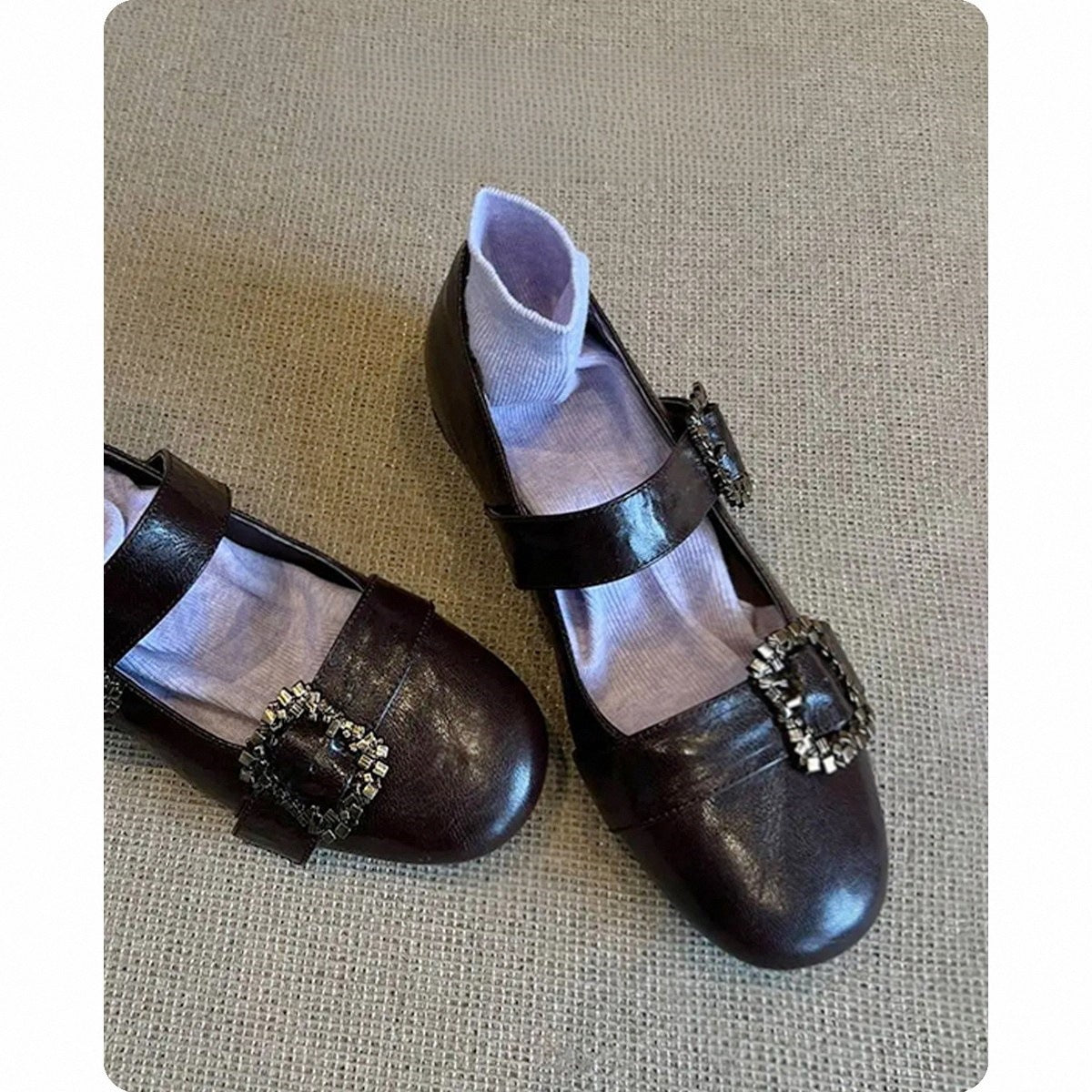 Damen elegante Ballerinas mit dekorativen Schnallen R&B