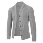 Herren Strickjacke mit modischem Zopfmuster und strukturierter Textur