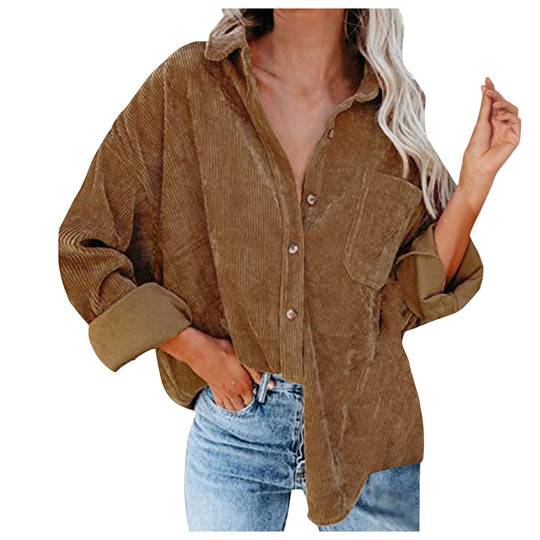 Damen Übergroße Kordbluse R&B
