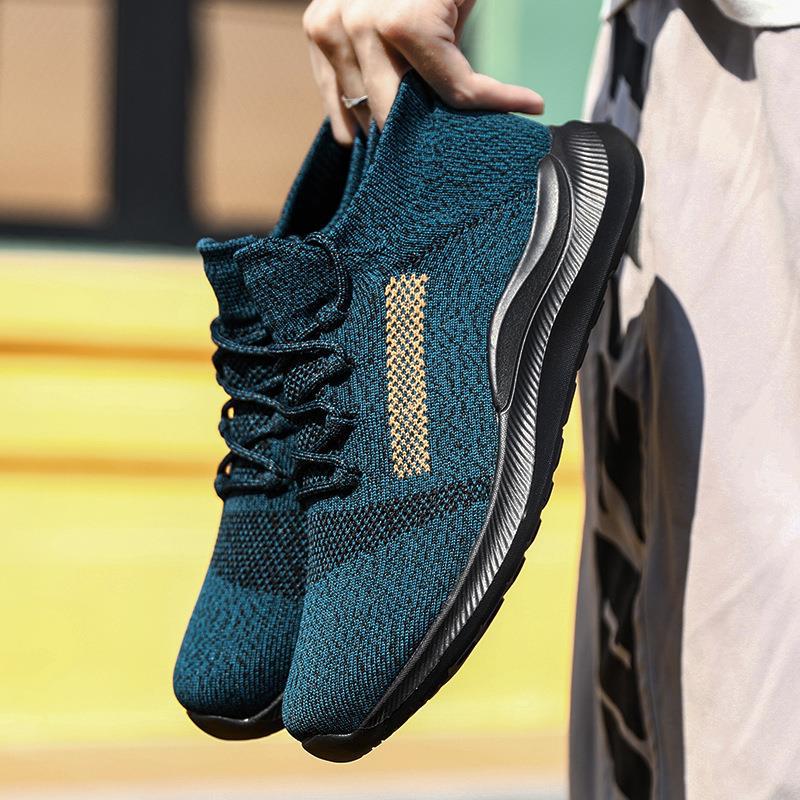 Damen Sportliche Strick-Sneaker mit hohem Knöchel und atmungsaktivem Design