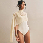 Damen Body mit elegantem Chiffon-Überwurf R&B