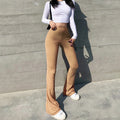 Damen Flared Leggings mit schnittigem Rippdesign und hohem Bund R&B