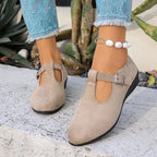 Damen Wedge-Pantoletten mit modischem Schnallen-Design R&B