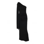 Damen Elegantes Wickelkleid mit asymmetrischem Ausschnitt und Schulterdetails R&B