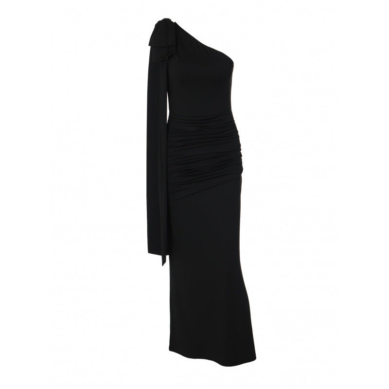 Damen Elegantes Wickelkleid mit asymmetrischem Ausschnitt und Schulterdetails R&B
