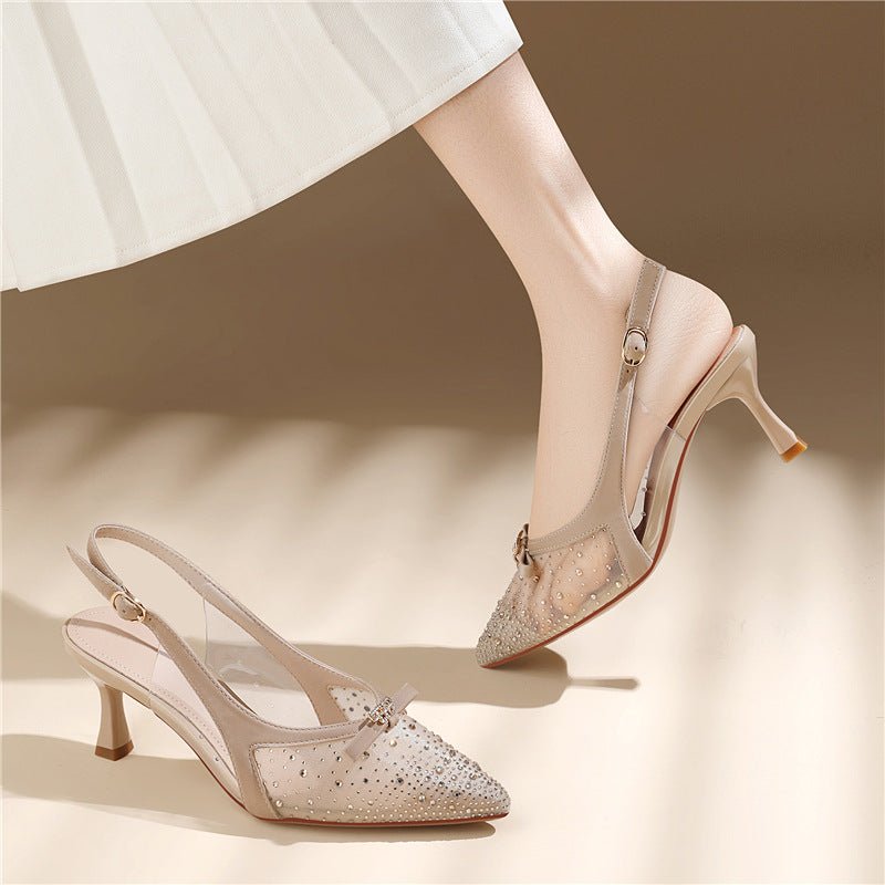 Damen Elegante Slingback-Pumps mit zierlichem Schmuck und bequemer Absatzhöhe R&B