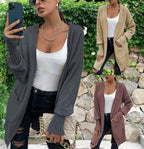 Damen Strickcardigan mit legerem Schnitt und tiefen Taschen R&B