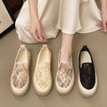 Damen Slip-On Sneakers mit floralem Stickdesign R&B