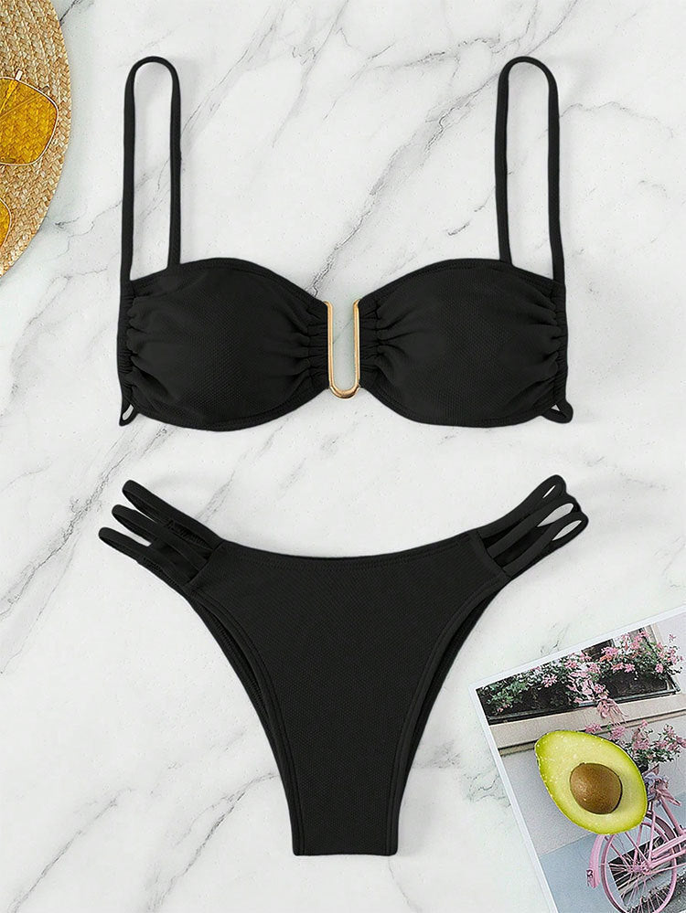 Damen Push-Up Bikini-Set mit elegantem Rüschendesign R&B