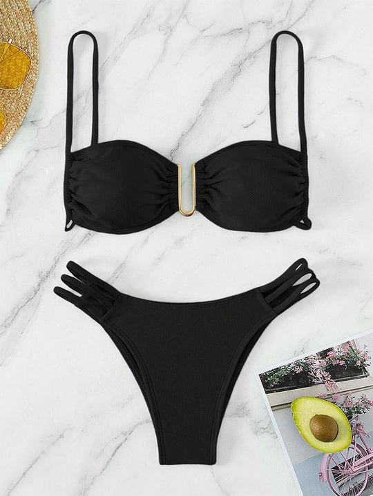 Damen Push-Up Bikini-Set mit elegantem Rüschendesign R&B