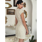 Damen Polka-Dot Minikleid mit schickem Halterkragen und figurbetonter Silhouette R&B