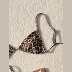 Damen Triangel-Bikini mit animalischem Muster und verstellbaren Trägern R&B