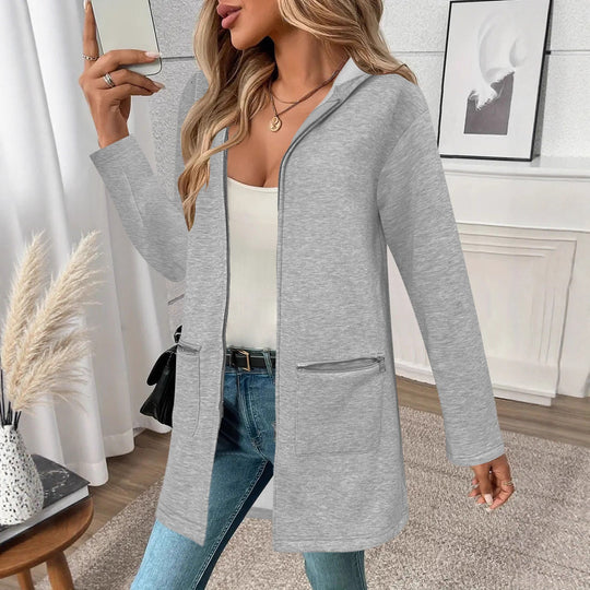Damen Kapuzenjacke mit praktischen Reißverschlusstaschen und komfortablem Material R&B