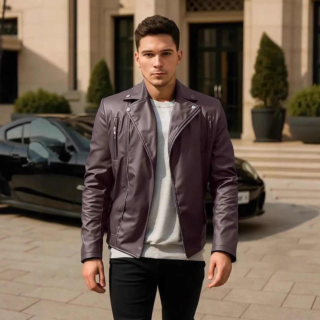 Herren Bikerjacke mit Steppnähten