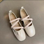 Damen elegantes Ballerina-Modell mit modischem Riemchen und hochwertigem Leder R&B