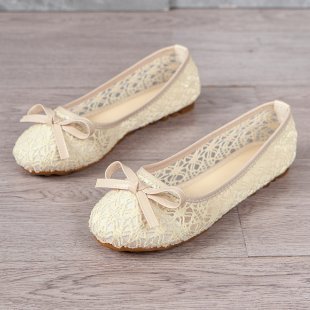 Damen Ballerinas mit filigranem Spitzen-Design und zarter Schleifen-Applikation R&B