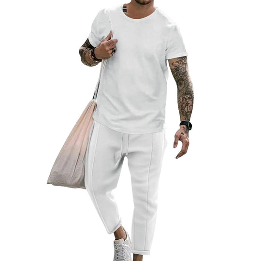 Herren sportliches Set aus hochwertiger Baumwolle mit funktionalem Design und atmungsaktiver Struktur R&B